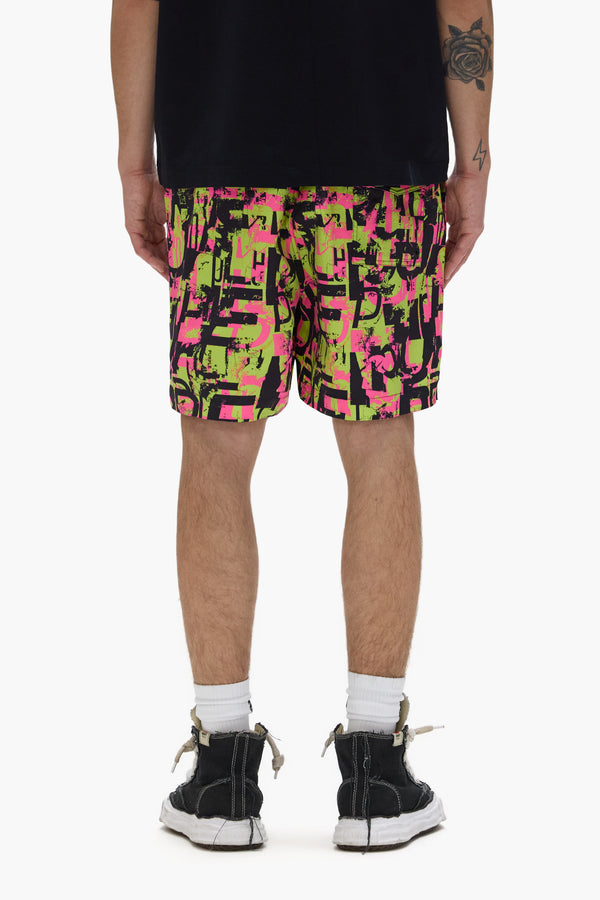 Purple Brand Archetype Swim Shorts Green & Pink