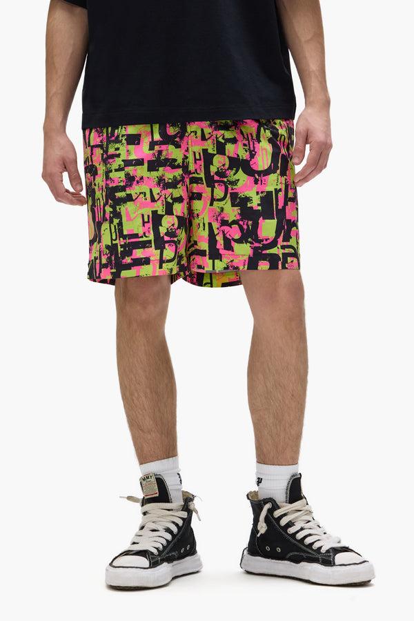 Purple Brand Archetype Swim Shorts Green & Pink