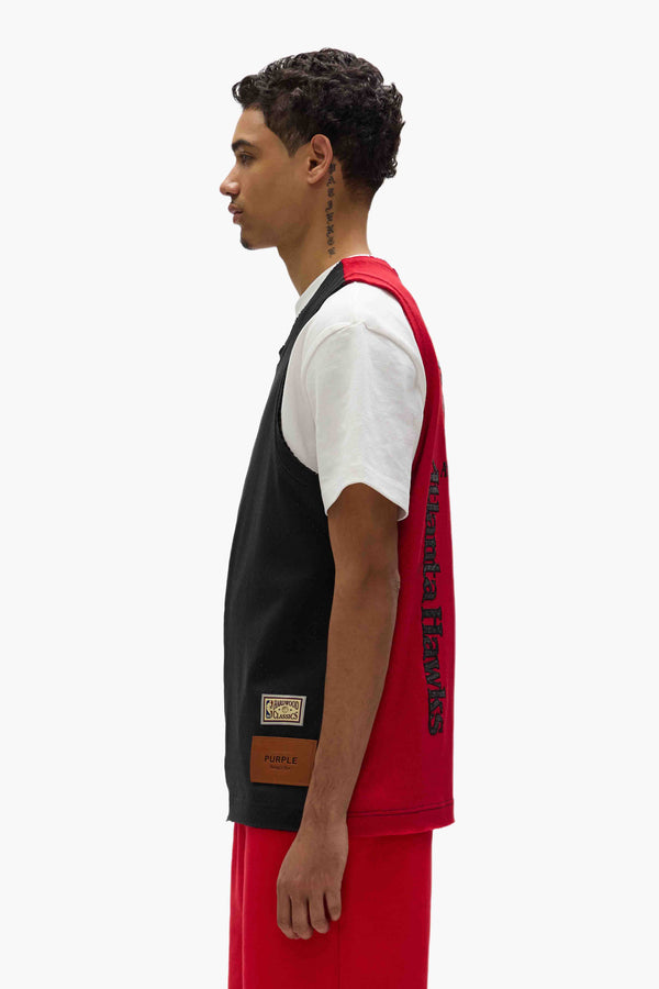 Purple Brand Atlanta Hawks Mesh Jersey Black & Red