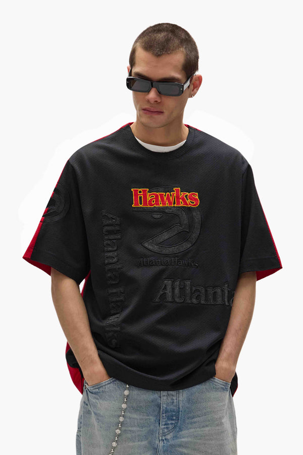 Purple Brand Atlanta Hawks Mesh Tee Black & Red