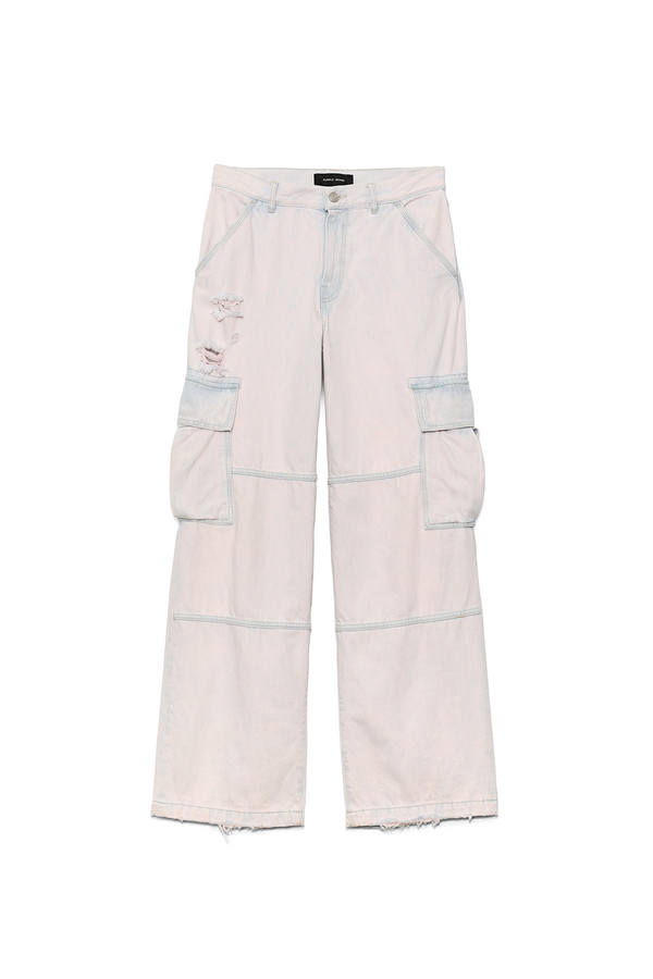 Purple Brand Baggy Cargo Overdye Off White