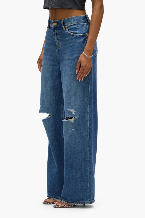 Purple Brand Baggy Knee Slit Indigo