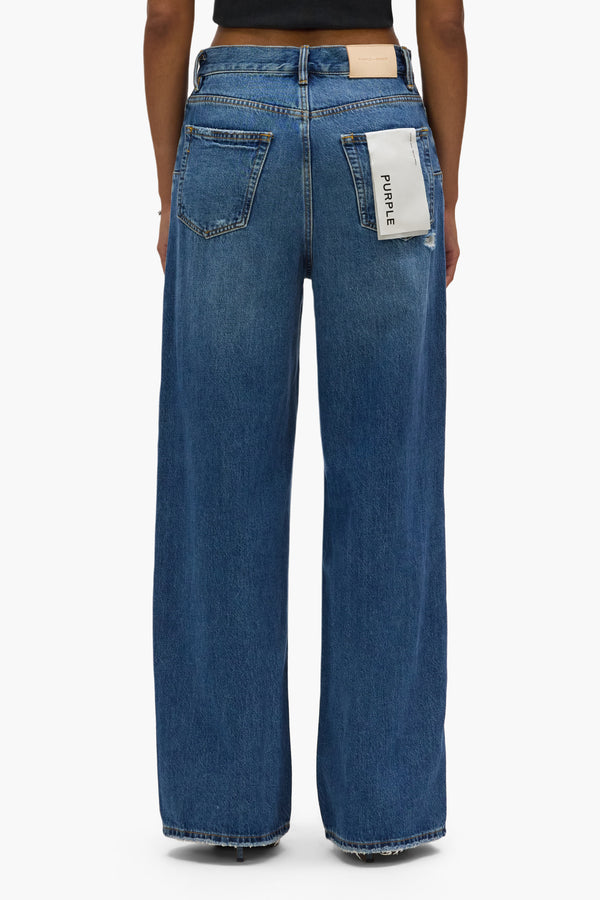 Purple Brand Baggy Knee Slit Indigo