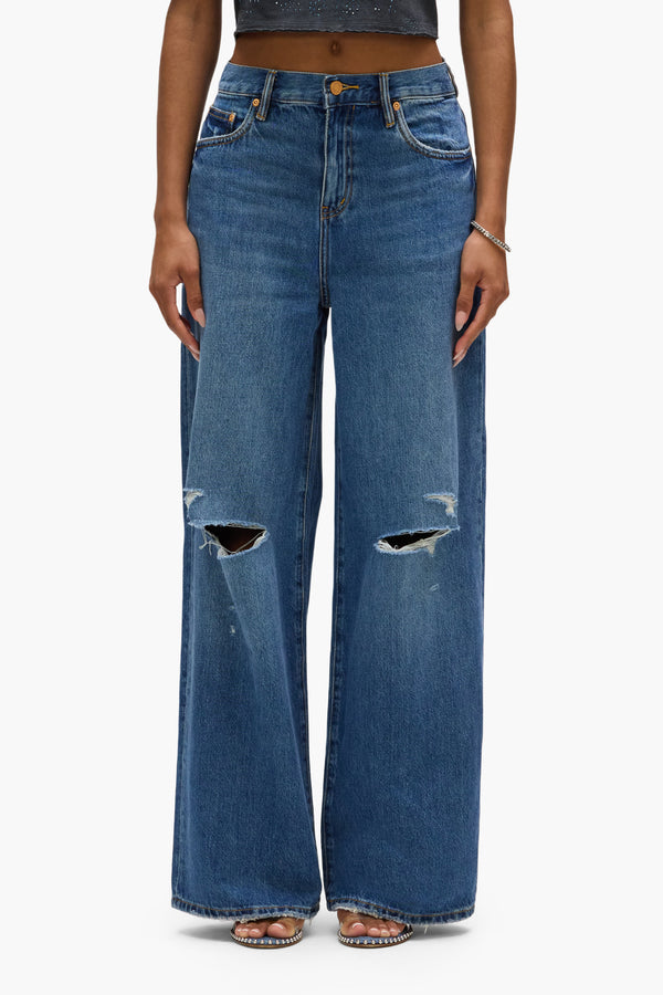 purple brand Baggy Knee Slit Indigo