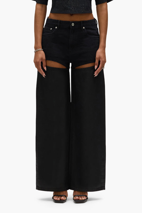 purple brand Baggy Two Piece Coated Black