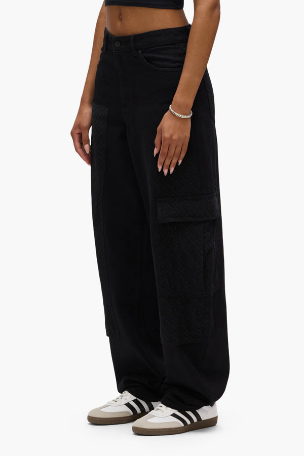 Purple Brand Barrel Fit Cargo Black