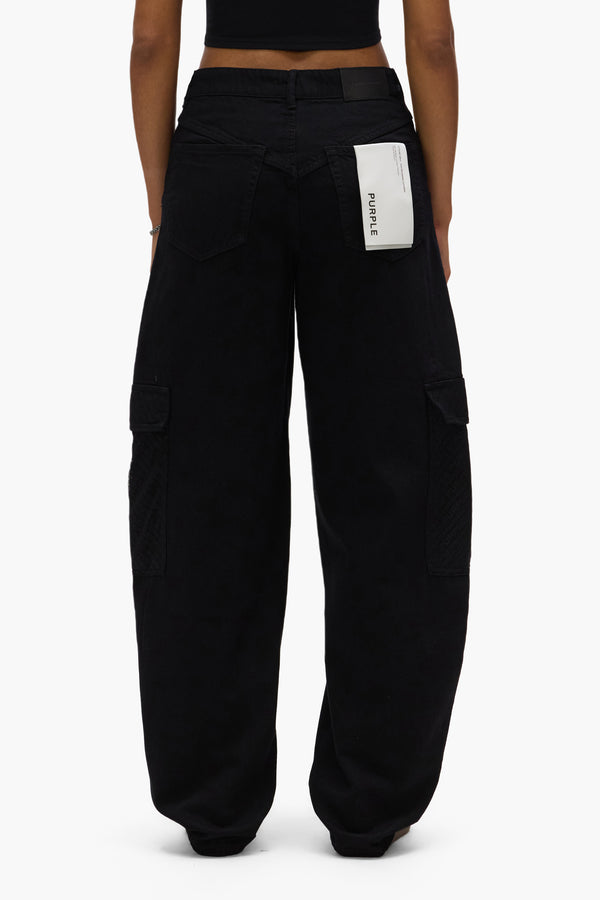 Purple Brand Barrel Fit Cargo Black