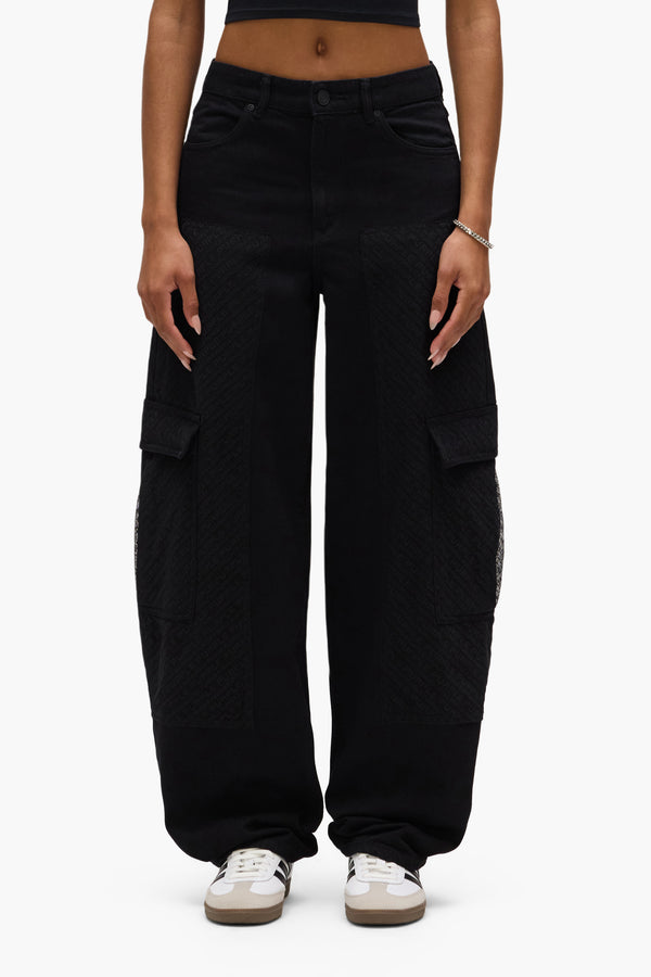 purple brand Barrel Fit Cargo Black