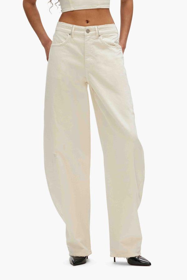 Purple Brand Barrel Fit Jean Off White