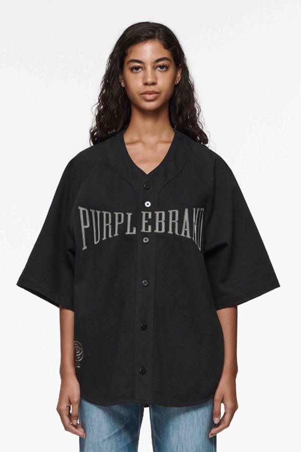 purple brand Baseball Shirt Black