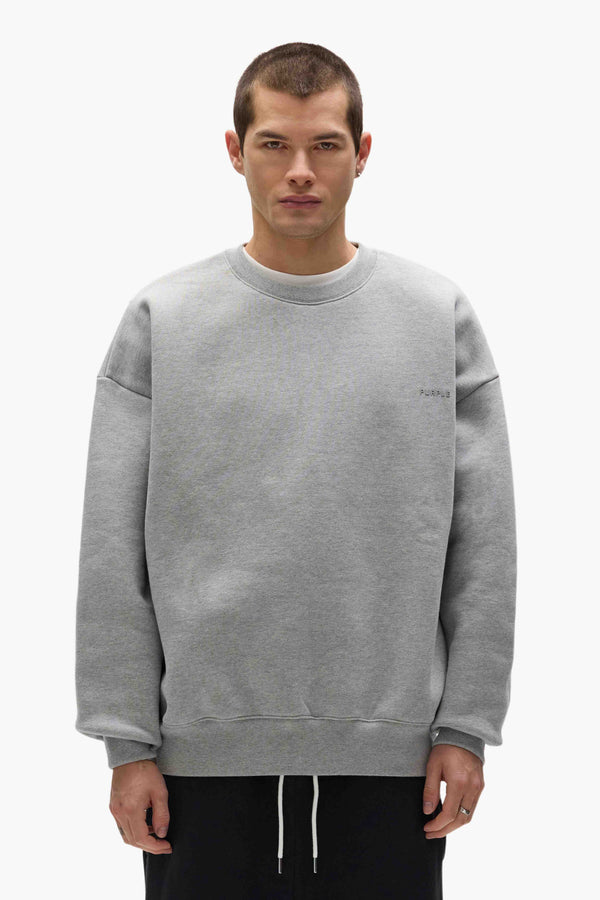 Purple Brand Basic Crewneck Sweater Gray