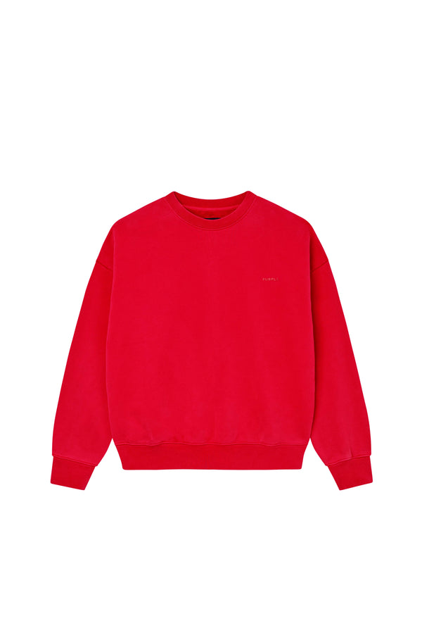 Purple Brand Basic Crewneck Sweater Red