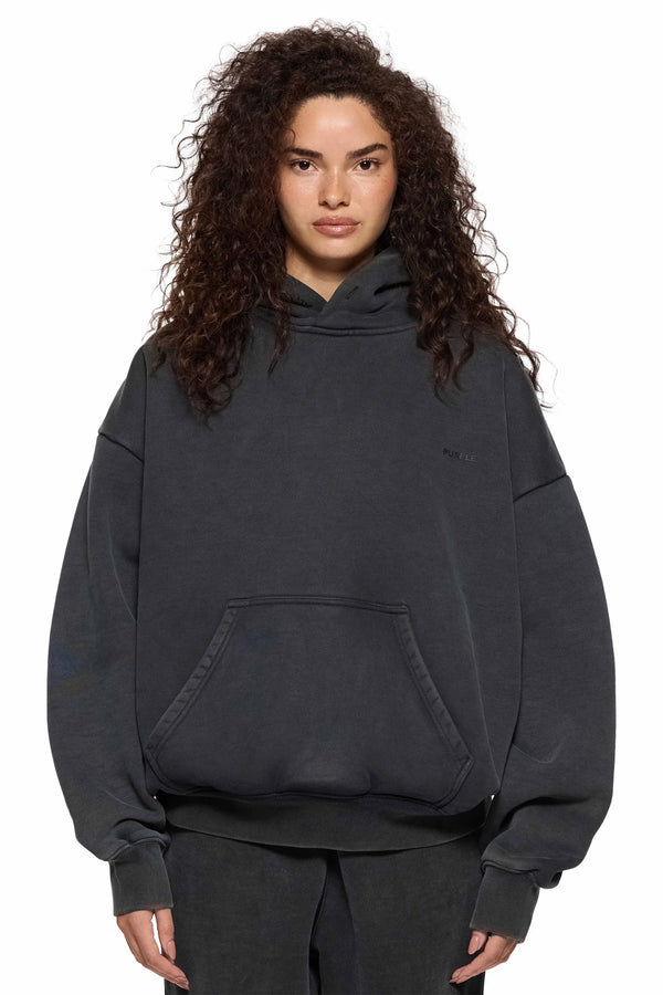 Purple Brand Basic Hoodie Washed Black