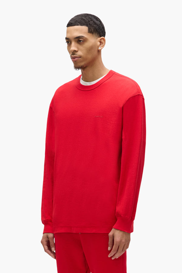 Purple Brand Basic Long Sleeve Tee Red