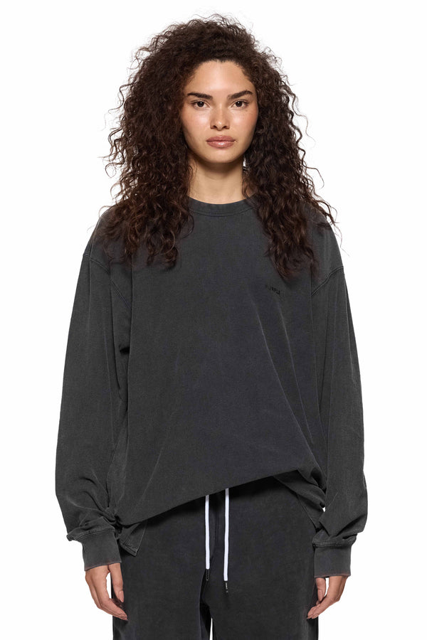 Purple Brand Basic Long Sleeve Tee Washed Black