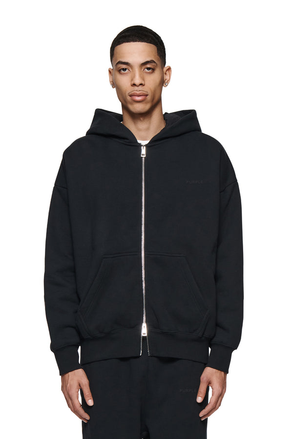 Purple Brand Basic Zip-Up Hoodie Black