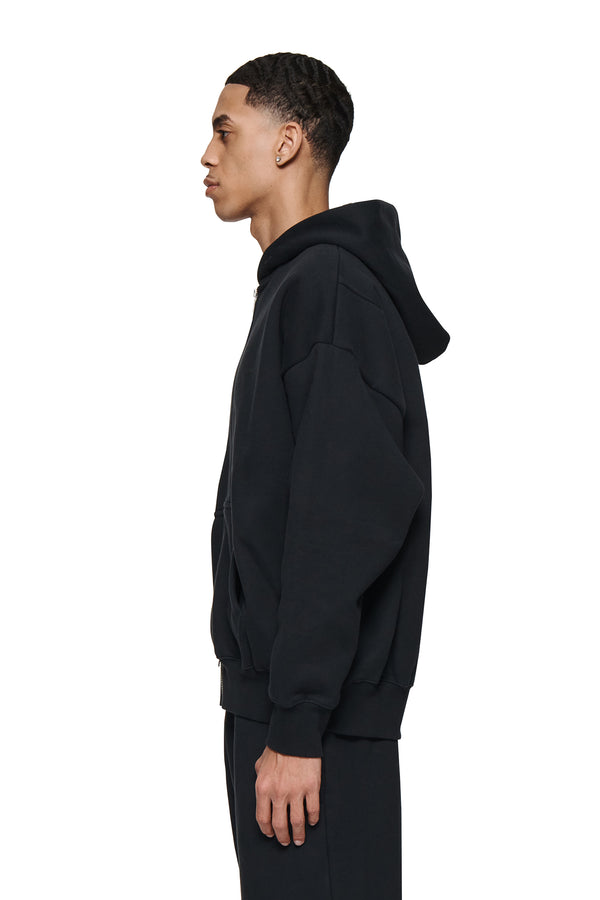 Purple Brand Basic Zip-Up Hoodie Black