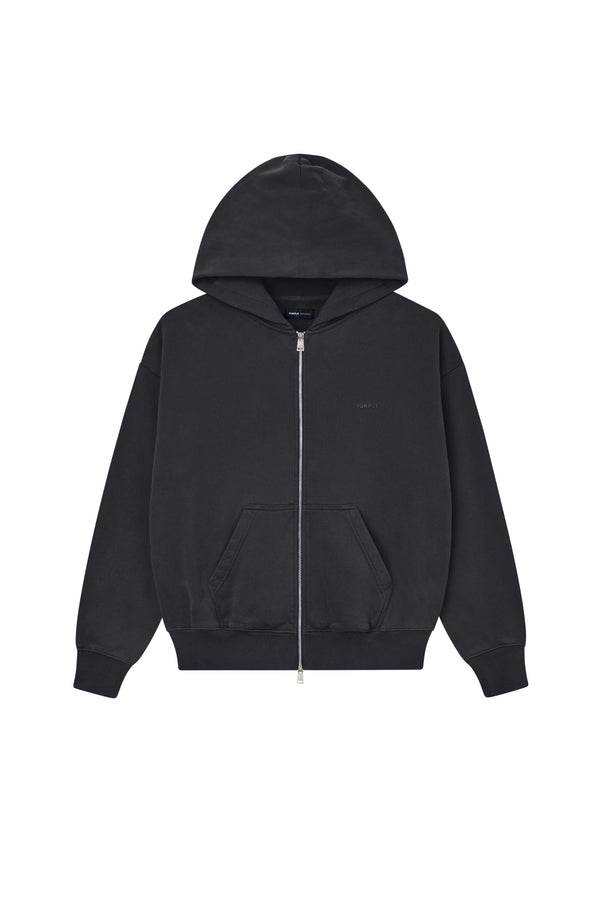 purple brand Basic Zip-Up Hoodie Black