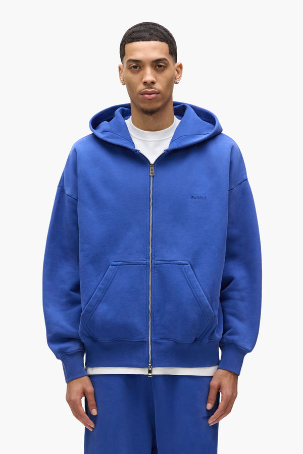 purple brand Basic Zip-Up Hoodie Blue