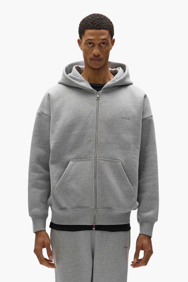 Purple Brand Basic Zip-Up Hoodie Gray