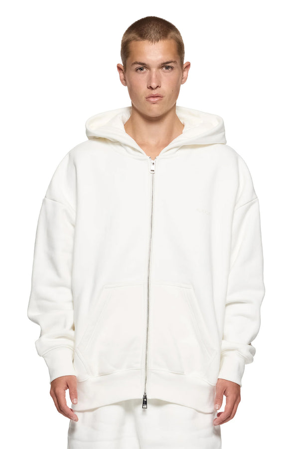 Purple Brand Basic Zip-Up Hoodie Ivory