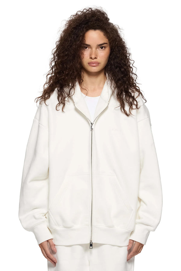 Purple Brand Basic Zip-Up Hoodie Ivory