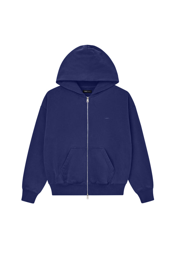 purple brand Basic Zip-Up Hoodie Navy