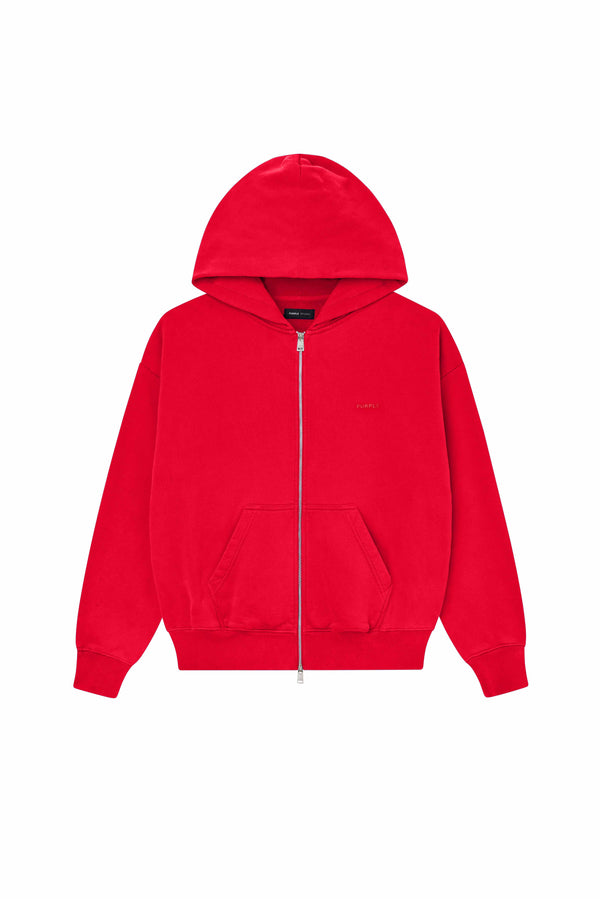 Purple Brand Basic Zip-Up Hoodie Red