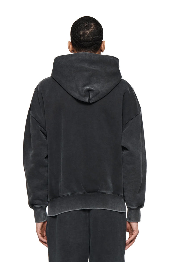Purple Brand Basic Zip-Up Hoodie Washed Black