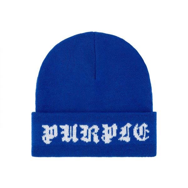 purple brand Blue Beanie Blue
