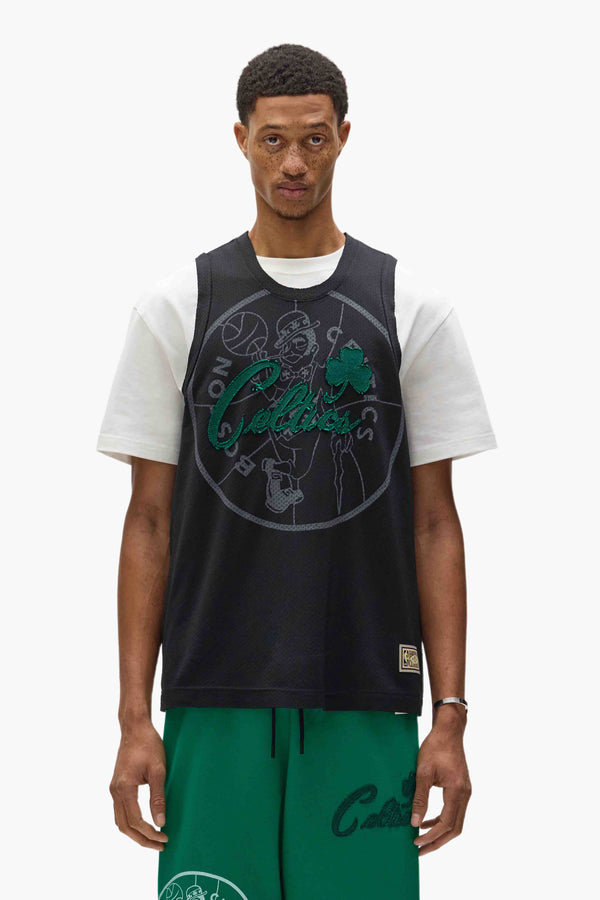 purple brand Boston Celtics Mesh Jersey Black
