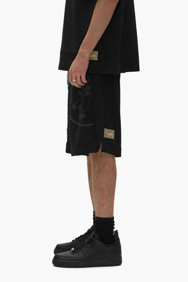 Purple Brand Boston Celtics Mesh Shorts Black