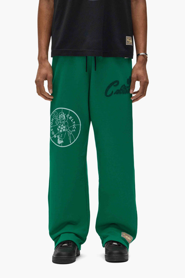 purple brand Boston Celtics Snap Pants Green