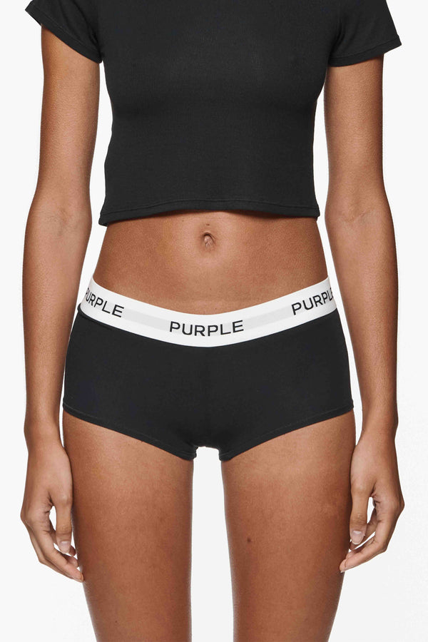 purple brand Boy Short Black