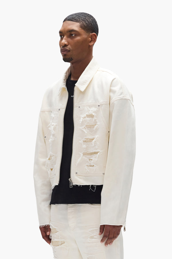 Purple Brand Carpenter Blowout Jacket Off White