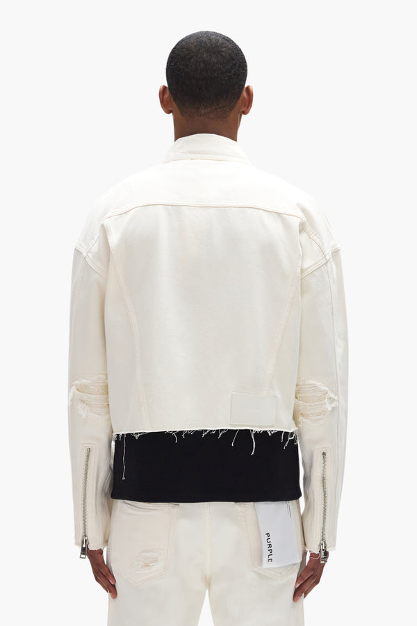 Purple Brand Carpenter Blowout Jacket Off White