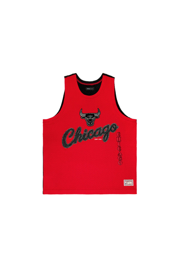 Purple Brand Chicago Bulls Mesh Jersey Black & Red