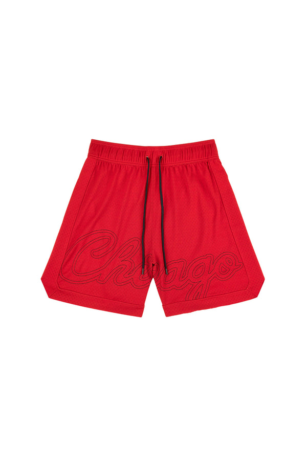 Purple Brand Chicago Bulls Mesh Shorts Red