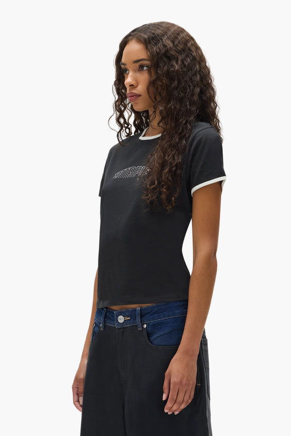 Purple Brand Collegiate Cut Tee Black