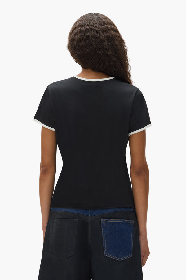 Purple Brand Collegiate Cut Tee Black