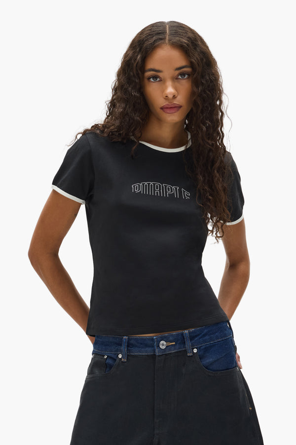 Purple Brand Collegiate Cut Tee Black