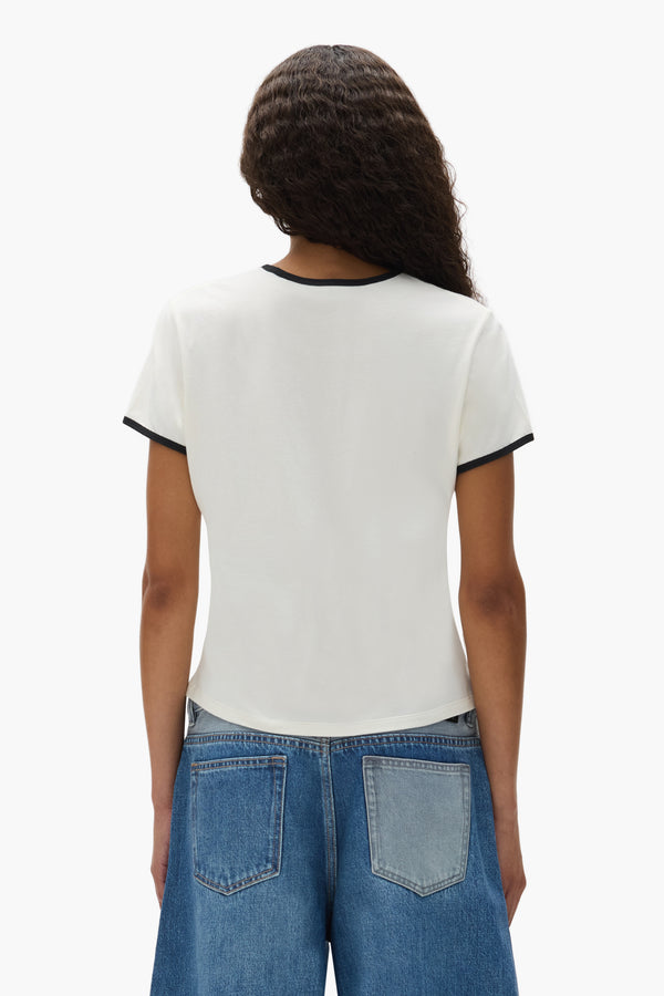 Purple Brand Collegiate Cut Tee Off White