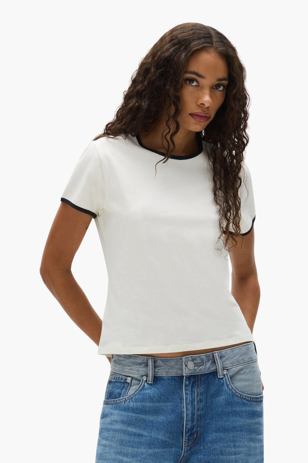 Purple Brand Collegiate Cut Tee Off White