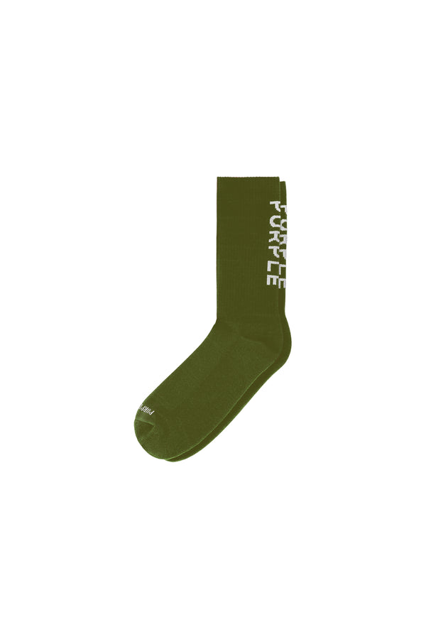 purple brand Core Crew Sock Green