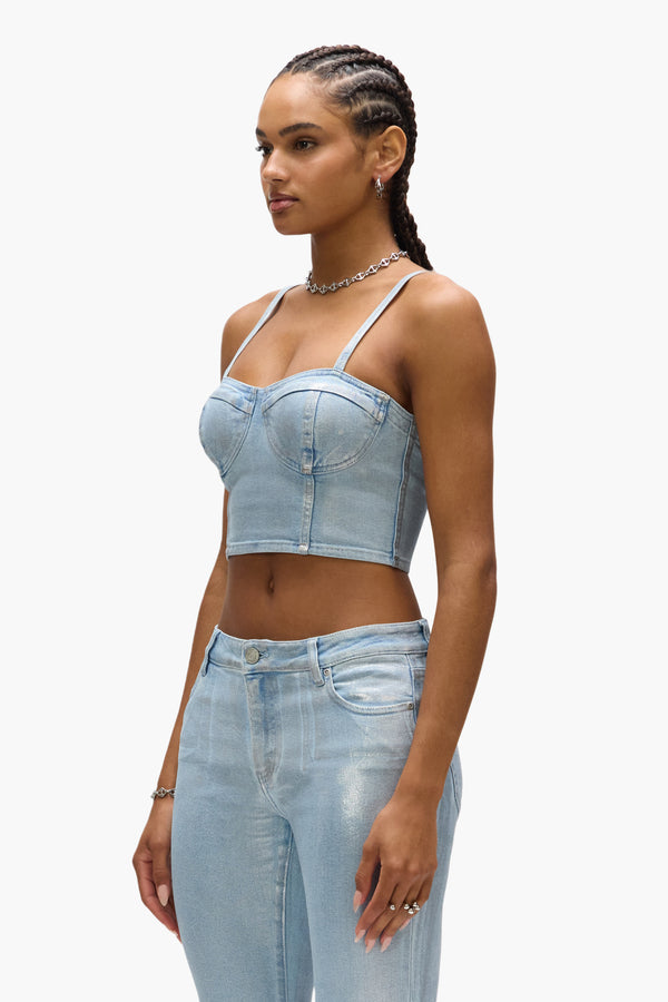 Purple Brand Corsette Silver Foil Blue