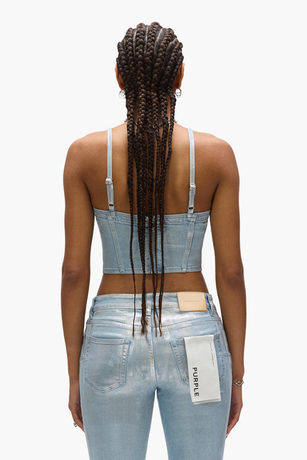 Purple Brand Corsette Silver Foil Blue