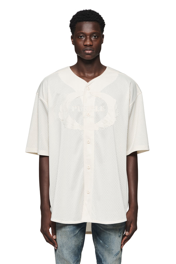 purple brand Crest Baseball Shirt Light Indigo