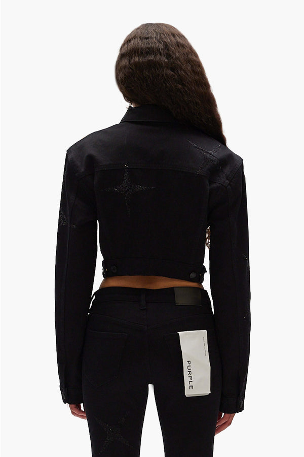 Purple Brand Crop Jacket Black