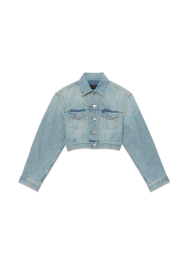 Purple Brand Crop Jacket Light Indigo