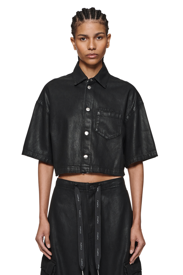 purple brand Crop Shirt Coated Black